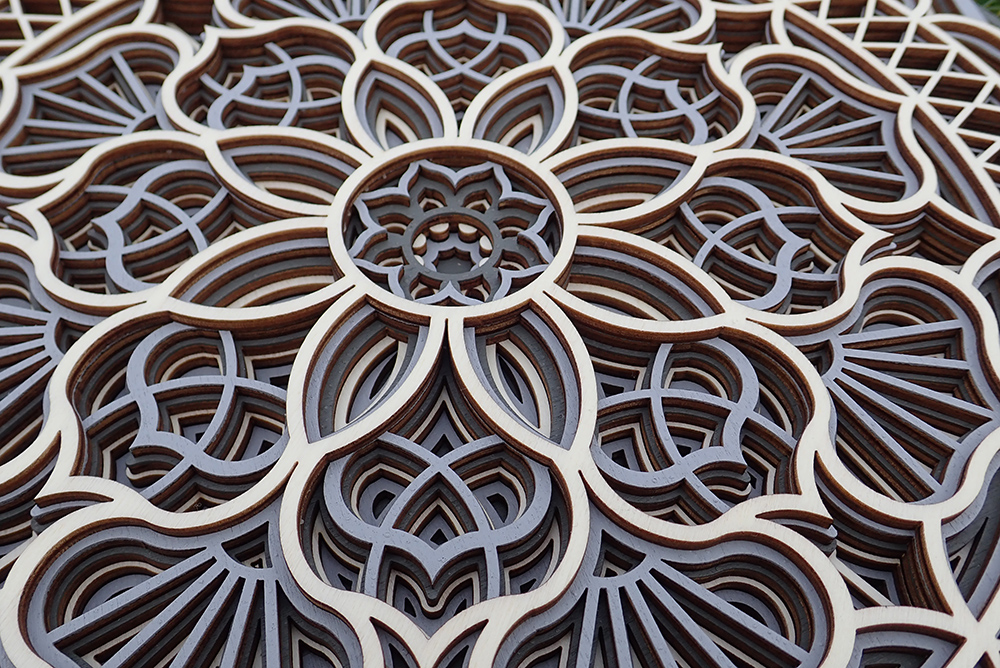 3D drevená mandala 2