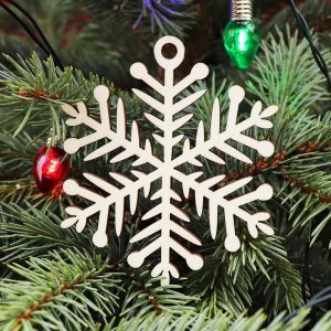Drevená vianočná ozdoba na stromček hviezda 5, 76x90mm 7