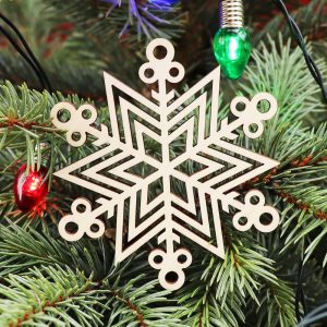 Drevená vianočná ozdoba na stromček hviezda 7, 78x88mm 7