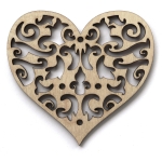 Drevená vianočná ozdoba na stromček srdce 1, 86x80mm