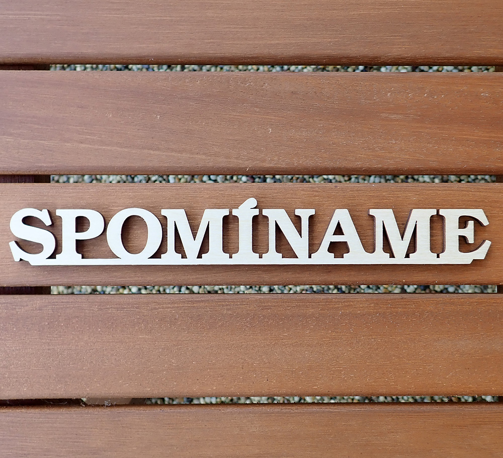 Drevený nápis Spomíname 5, 200x28mm