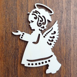 Drevená vianočná ozdoba na stromček Anjelik 2