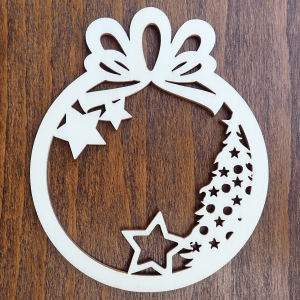 Drevená vianočná ozdoba na stromček s mašľou 8