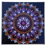 Mandala ručne maľovaná fialovo hnedá, 20x20cm