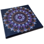 Mandala ručne maľovaná fialovo hnedá, 20x20cm