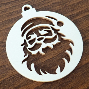 Drevená vianočná ozdoba na stromček, guľa 21