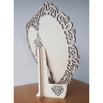 Drevené vyrezávané srdce so stromom k jubileu, 50x48cm