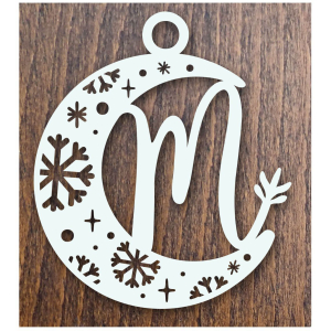 Drevená vianočná ozdoba mesiac s písmenom