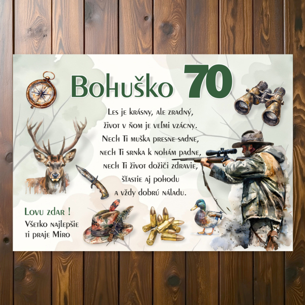 Tabuľka k narodeninám pre poľovníka 3