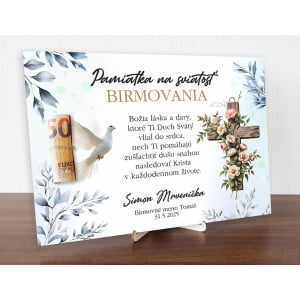 Tabuľka na birmovku, modrá