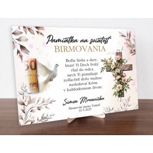 Tabuľka na birmovku, ružová