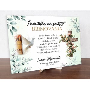 Tabuľka na birmovku, zelená