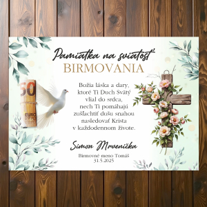 Tabuľka na birmovku, zelená