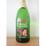 Etiketa na fľašu s vlastnou fotkou, ružová