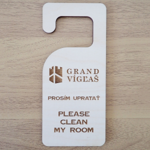 Visačka na dvere obojstranná, NERUŠIŤ, UPRATAŤ