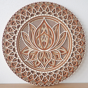 3D drevená mandala Lotosový kvet 3D drevená mandala Lotosový kvet