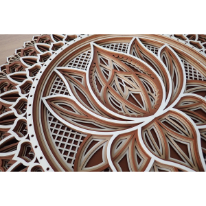 3D drevená mandala Lotosový kvet